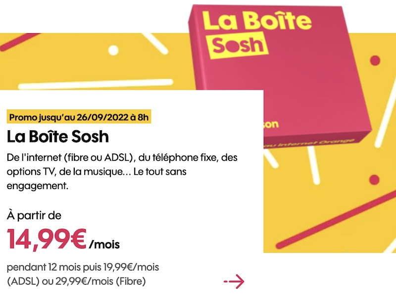 La Boite Sosh en série limitée à 14,99€/mois pendant 1 an pour la Rentrée 2022