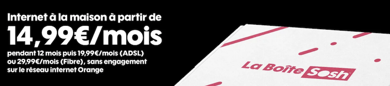 La Boite Sosh en série limitée à 14,99€/mois pendant 1 an pour Noël 2022