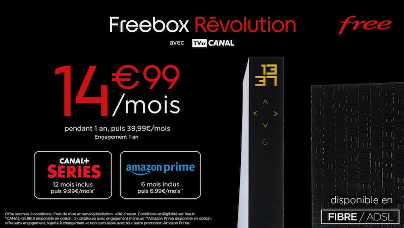 Offre Freebox Révolution à 14,99€/mois pendant 1 an sur le vente privée VeePee
