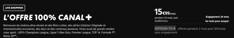Vente Flash 100% Canal+ à 15,99€/mois pendant 12 mois