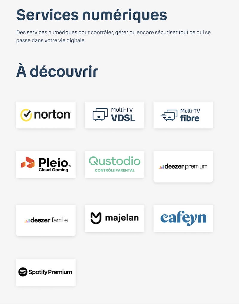 Services Numériques BBox (Norton, Deezer, Spotify, Majelan, Cafeyn et Pleio)