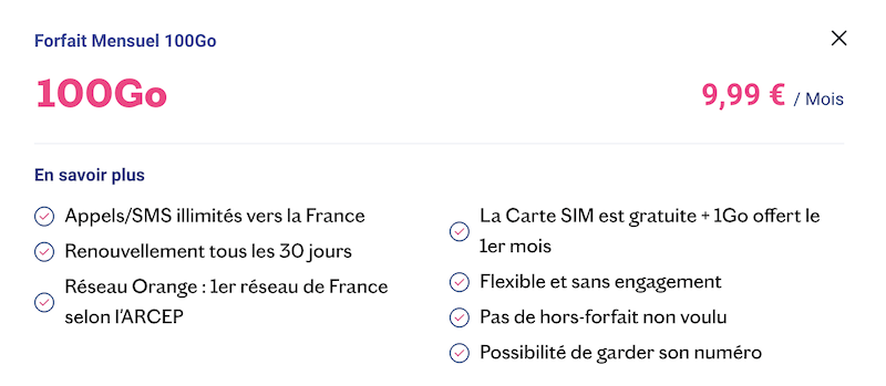 LEBARA Carte SIM Prépayée Sans Abonnement pas cher 