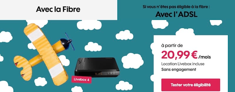 La Boite Sosh en ADSL avec la Livebox 4 à 20,99€/mois