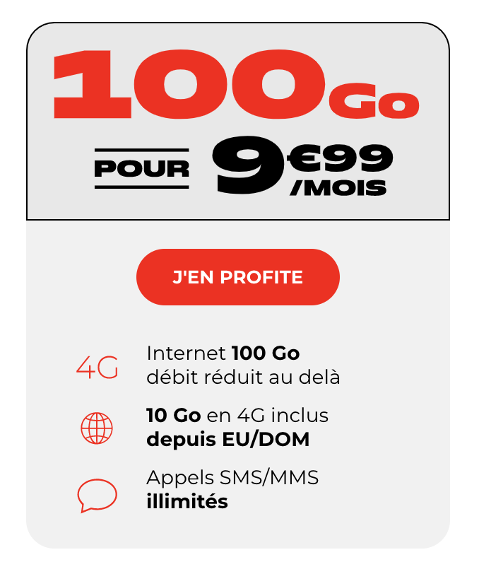 Forfait Woot 100Go 4G à 9,99€/mois de NRJ Mobile