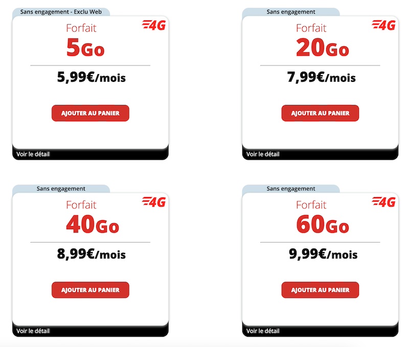 Forfaits Auchan Telecom à partir de 5Go pour 5,99€/mois sans engagement
