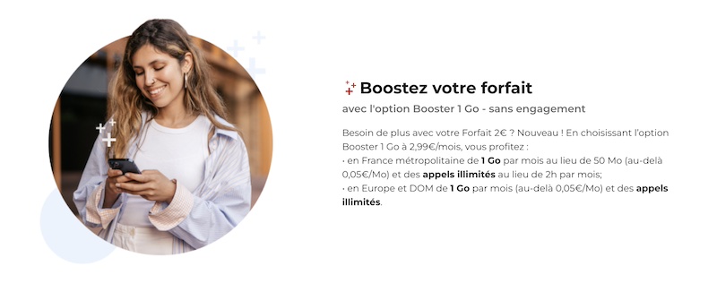 Le Booster 1Go avec Appels illimités du Forfait 2h de Free Mobile à 2,99€/mois