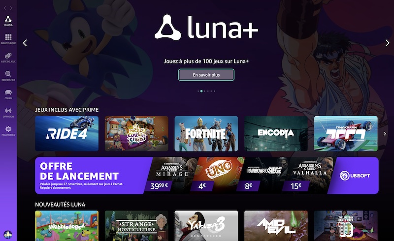 lance Luna, son service de cloud gaming en France, en partie gratuit  pour les abonnés Prime !