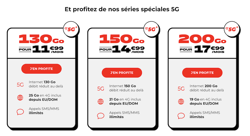 Forfaits Woot 5G à partir de 130Go pour 11,99€/mois