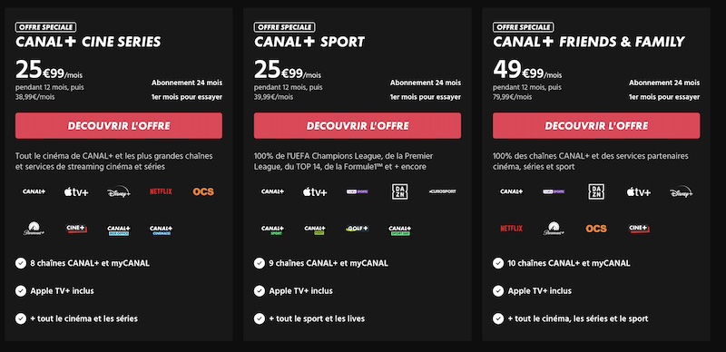 Offres Spéciales Canal+ : à partir de 25,99€/mois pendant 1 an