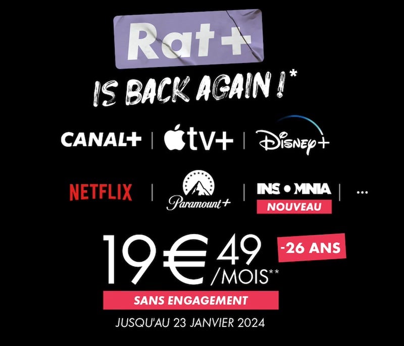 Offre Rat+ pour les moins de 26 ans à 19,49€/mois