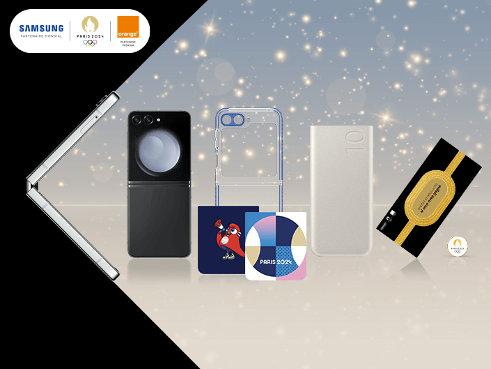 Pack Orange Samsung Paris 2024 avec Galaxy Z Flip5 