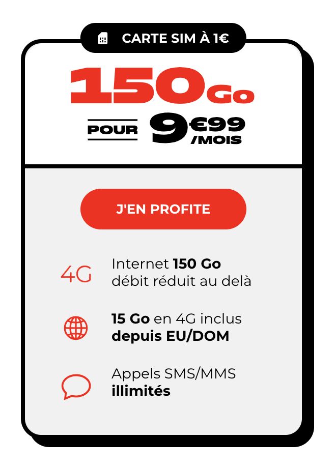 Forfait Woot 150Go 4G à 9,99€/mois sans engagement