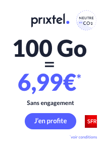 Forfait Prixtel le Grand 100Go à 6,99€