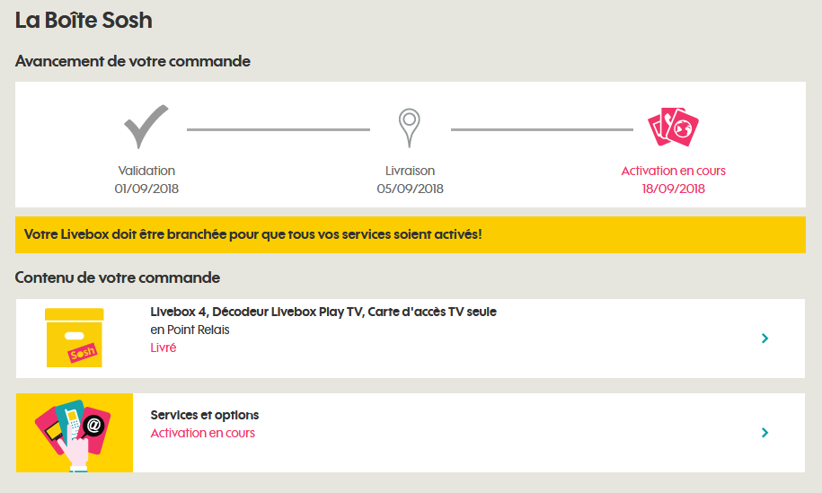 sosh commande