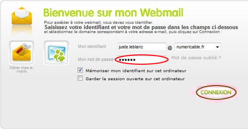 Webmail numericable étape 2