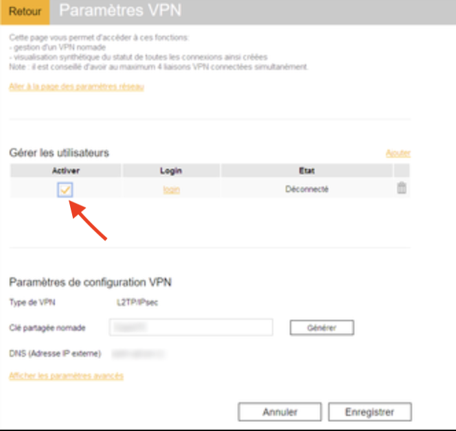 Activation VPN Livebox