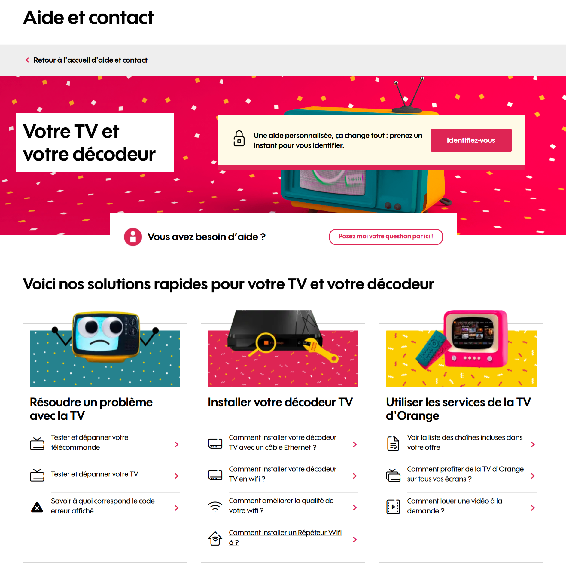 assistance tv sosh
