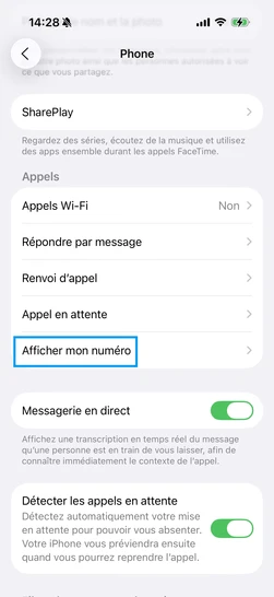 appel masqué iphone