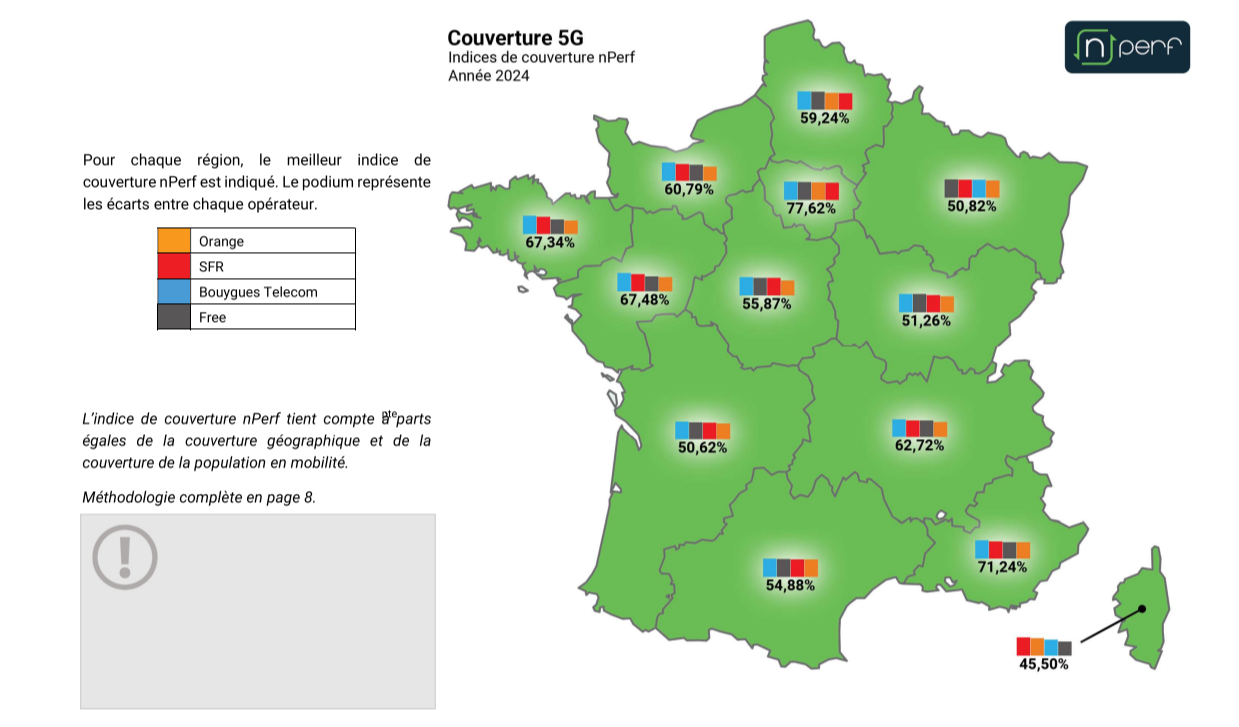 carte couverture 5G nPerf 2024
