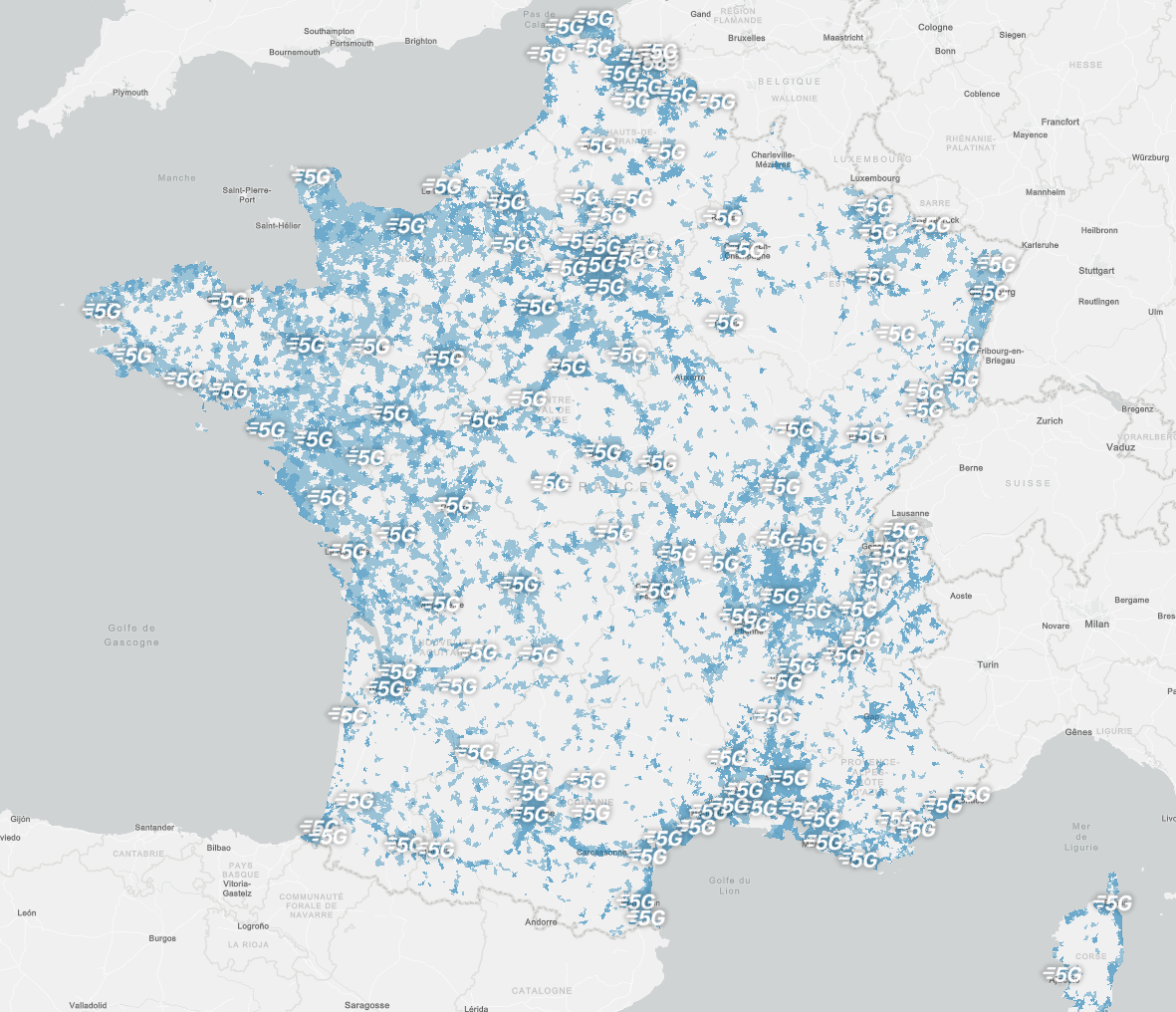Carte de couverture 5G Bouygues