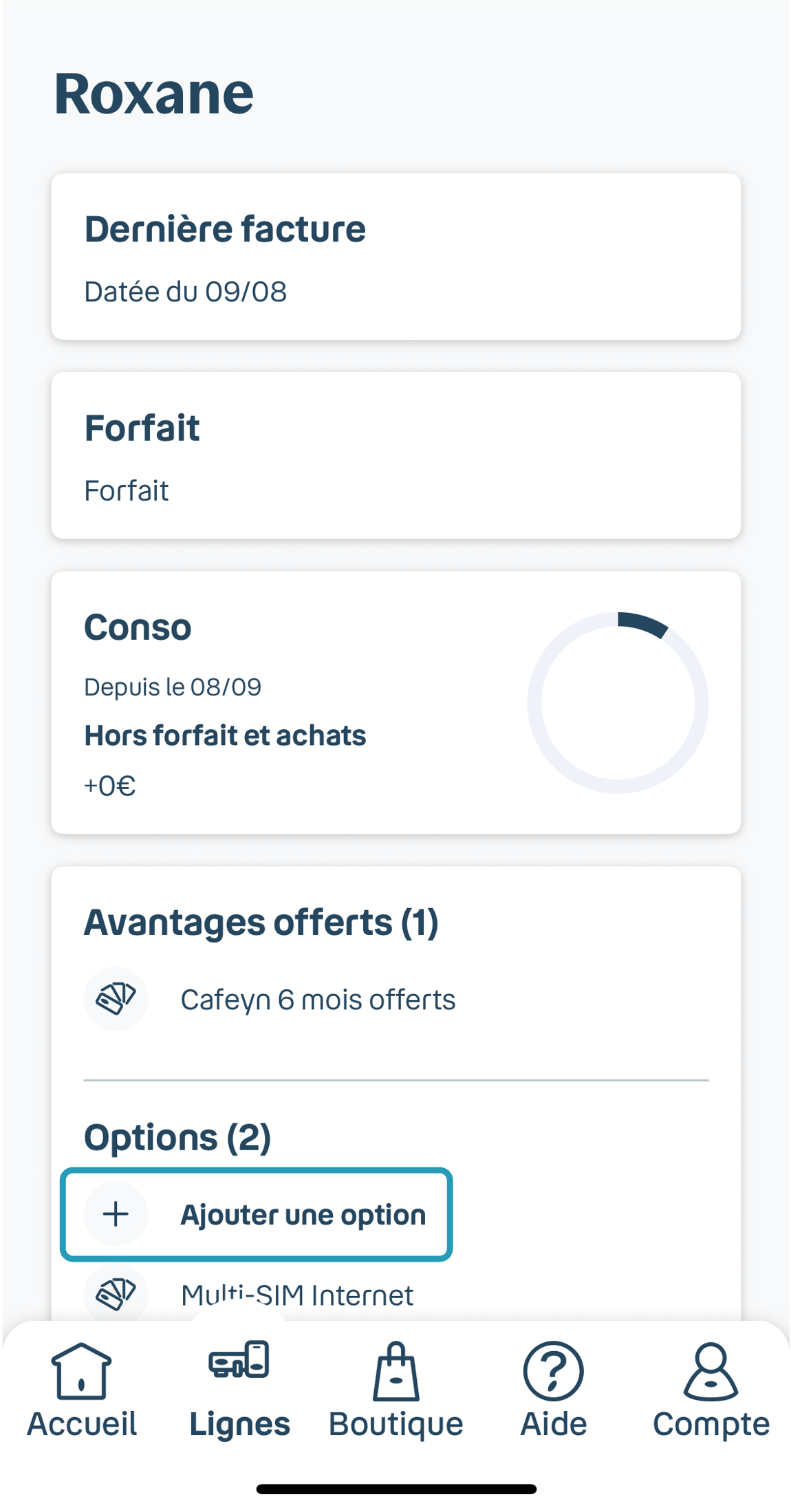 étape 1 option blocage bouygues