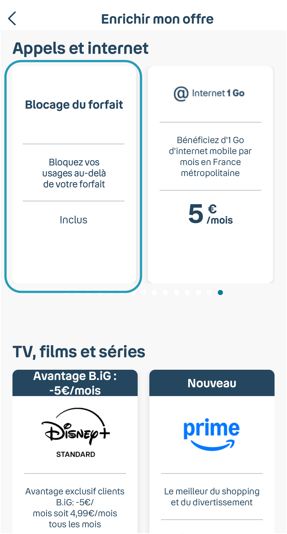 étape 1 option blocage bouygues