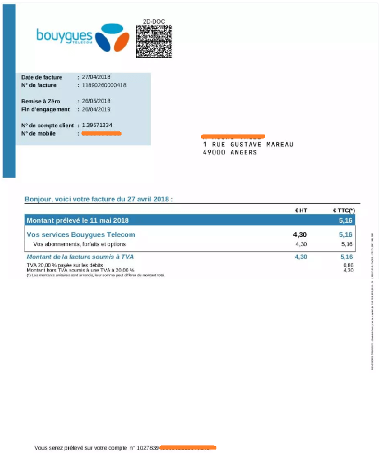 paiement facture Bouygues