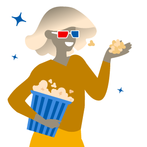 fille avec popcorn