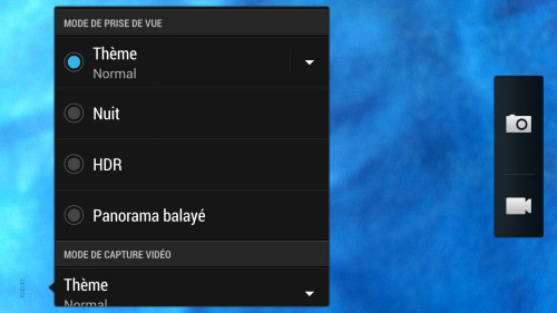 mode de prise de vue