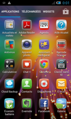 Page applications Alcatel One Touch Star