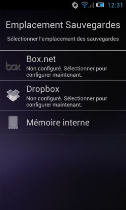 Cloud Backup choix