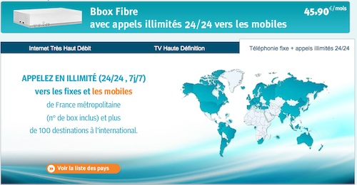 Appels illimités vers les mobiles Bbox Fibre