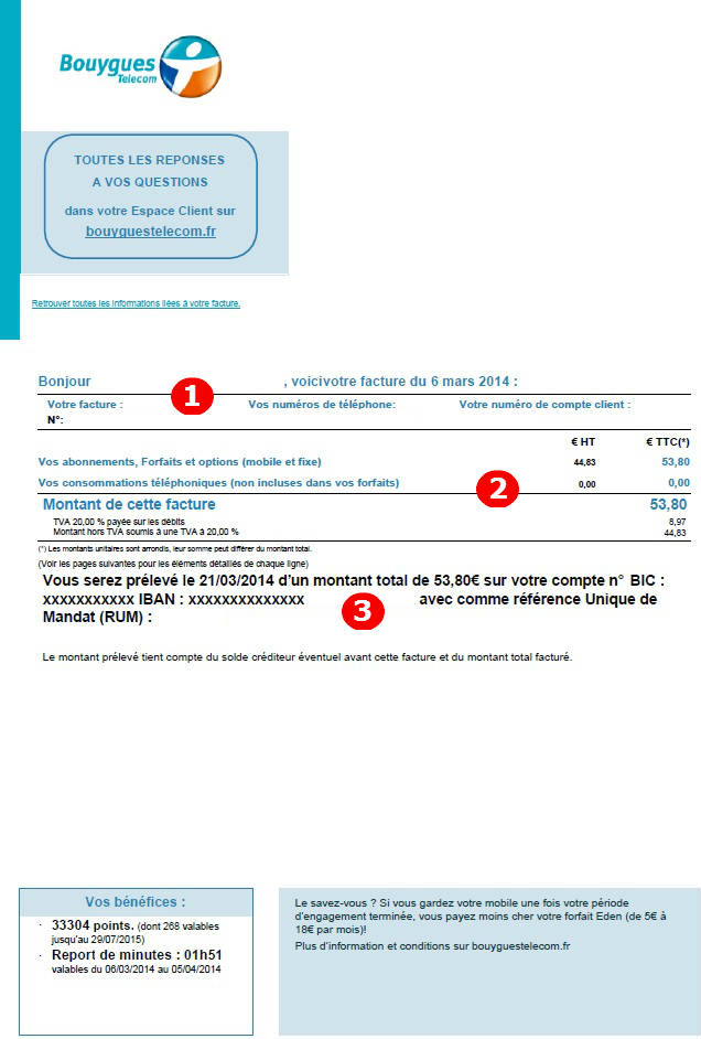 facture Bouygues Telecom