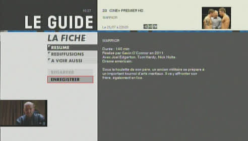Enregistrement sur l'univers CanalSat