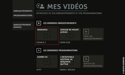Enregistrement des programmes CanalSat/Canal+