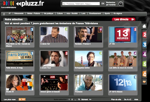 Pluzz.fr, le service de TV de rattrapage de France Televisions