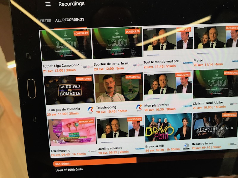 appli TV d'Orange avec l'Enregistreur TV dans le Cloud