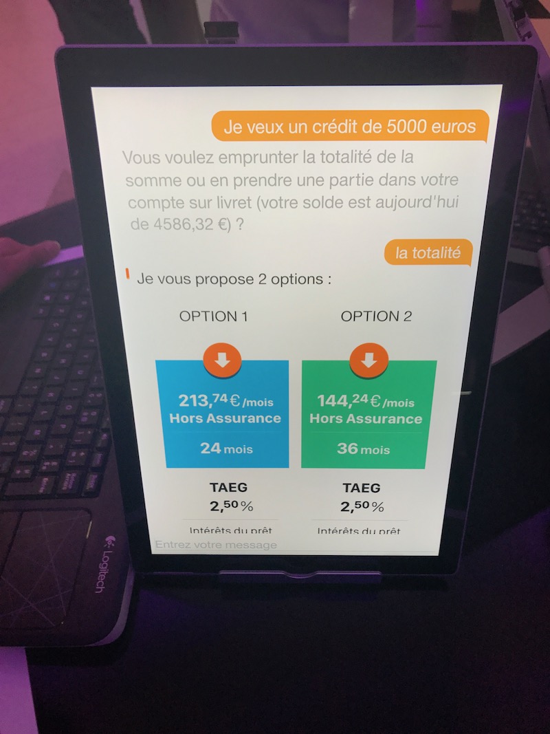préparation d'un prêt avec le conseiller virtuel Orange Bank