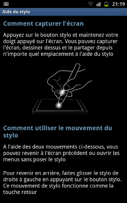Aide au Stylet S Pen