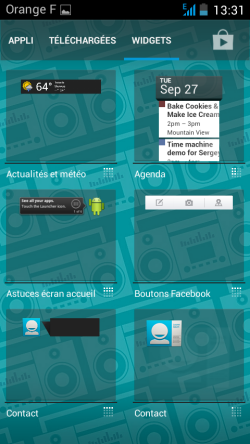 Widgets Mobile Sosh