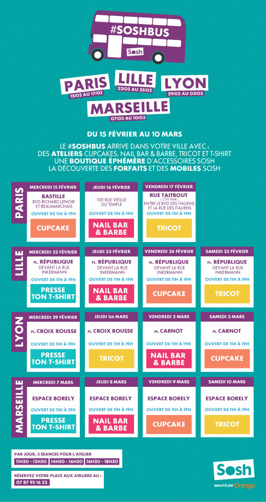 Date de passage des Sosh Bus