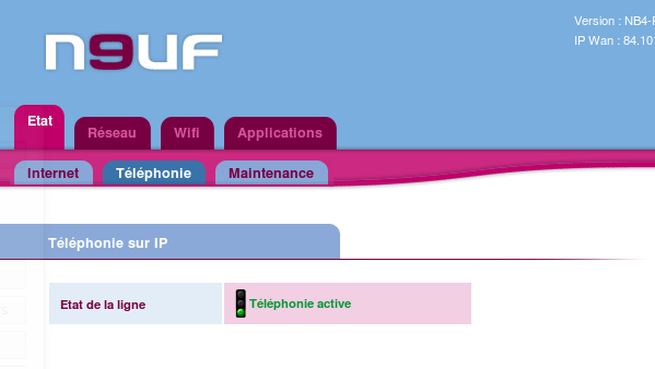 Etat Téléphonie