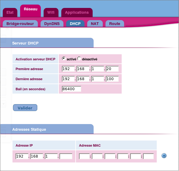 DHCP sur NB4