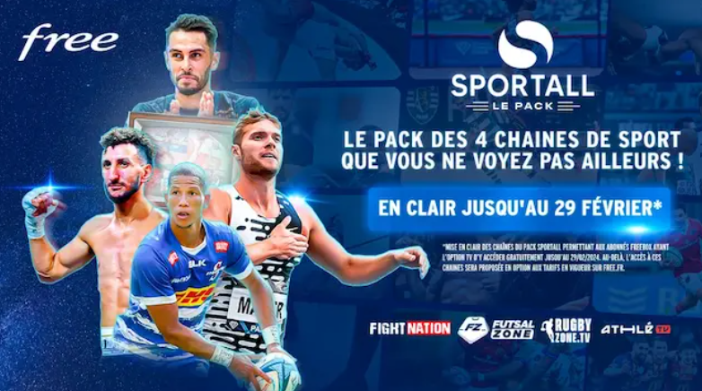 Pack SPORTALL gratuit sur votre Freebox TV en février !