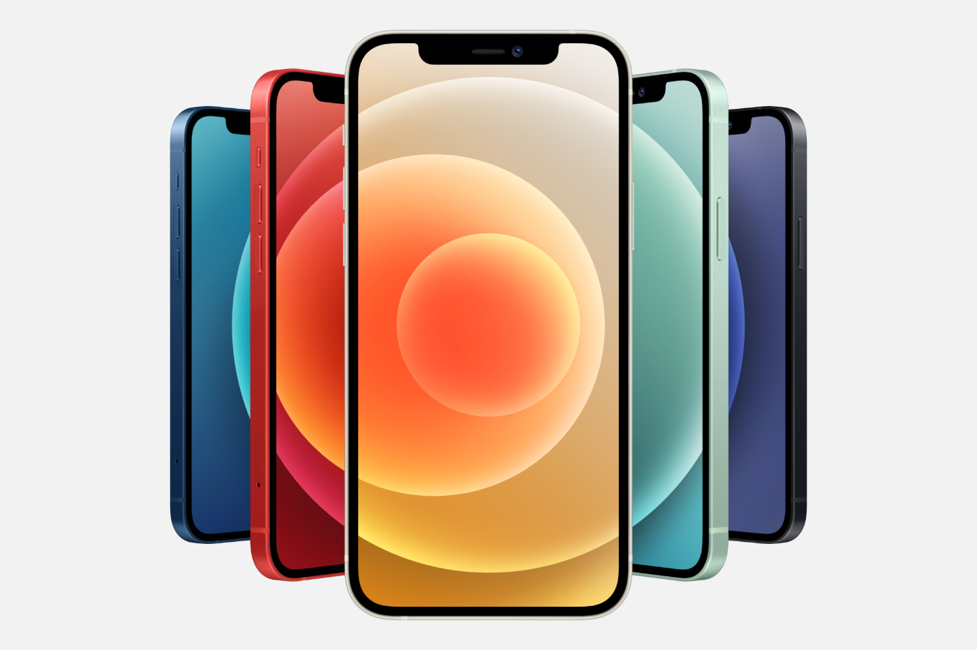 Gamme Apple iPhone 12 avec ses coloris