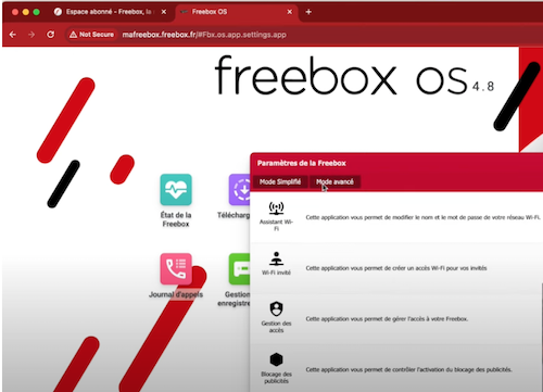 Mode avancé Freebox OS