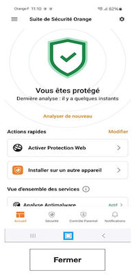 Appareil protégé Orange