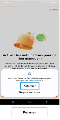 Sécurité Orange Notifications