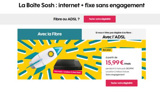 La Boite Sosh à moins de 16€/mois en Fibre