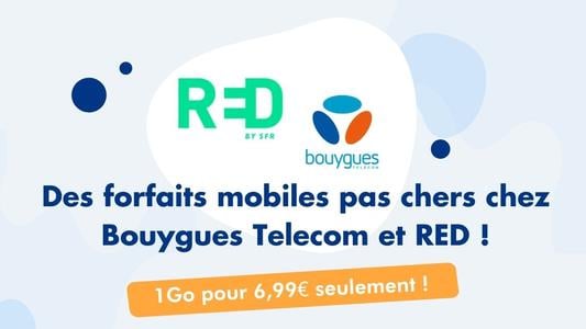 Forfaits mobiles pas chers Bouygues et RED